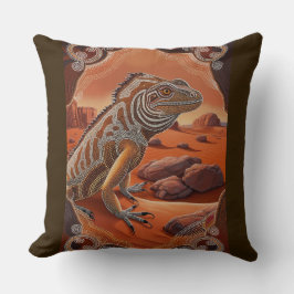 Cojín Decorativo Escena de vida silvestre de Iguana Lizard en Austr