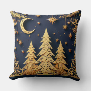 Cojín Decorativo Escena del Árbol Mágico - Brillos Navideños