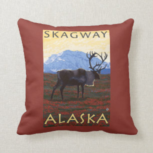 Cojín Decorativo Escena del caribú - Skagway, Alaska