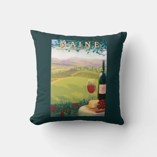 Cojín Decorativo Escena del país de MaineWine (Anverso)