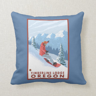 Cojín Decorativo Escena del Snowboarder - casa de campo del