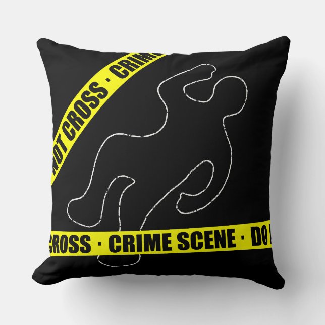 Cojín Decorativo Escena divertida del crimen (Anverso)