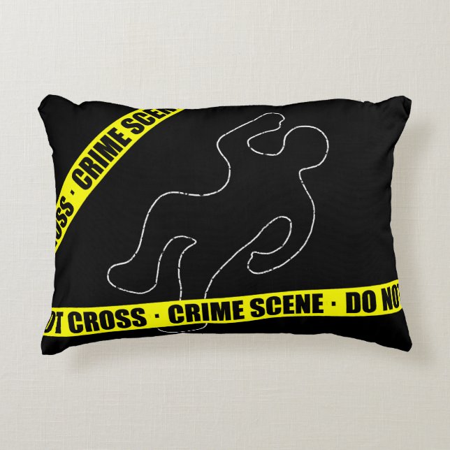 Cojín Decorativo Escena divertida del crimen (Anverso)