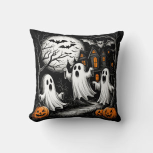Cojín Decorativo Escena espeluznante de Halloween con fantasmas