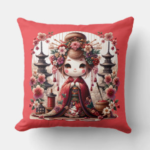 Cojín Decorativo Escena Geisha Cute japonesa