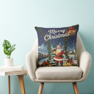 Cojín Decorativo Escena retro Snowy Express de Santa