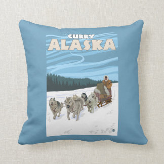 Cojín Decorativo Escena Sledding del perro - curry, Alaska