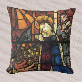 Cojín Decorativo Escena vintage de la Natividad de Navidad en Vidri