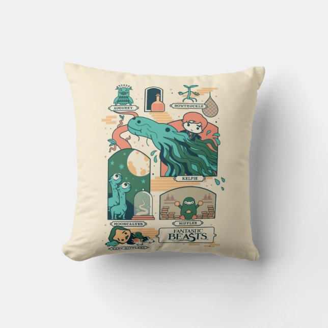 Cojín Decorativo Escenas de bestias fantásticas personalizados (Anverso)