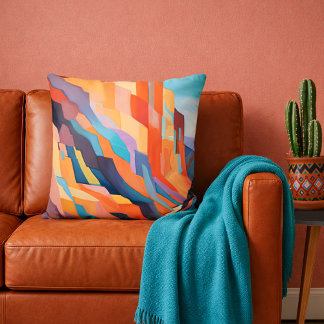 Cojín Decorativo Escenografía abstracta y colorida del suroeste