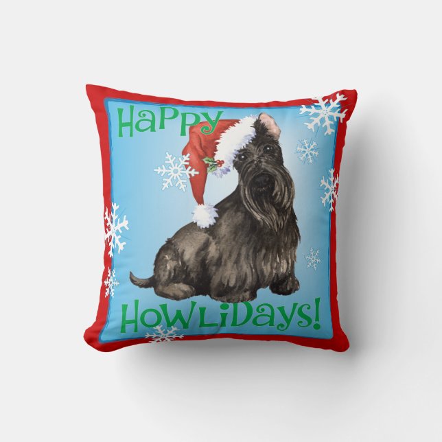 Cojín Decorativo Escocés feliz Terrier de Howlidays (Anverso)