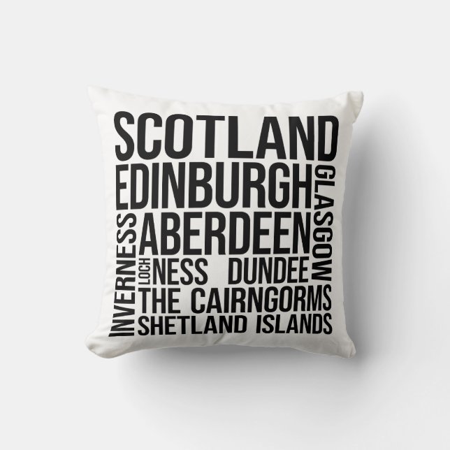 Cojín Decorativo Escocia Ciudades Arte de Palabra - Viajes de Edimb (Anverso)