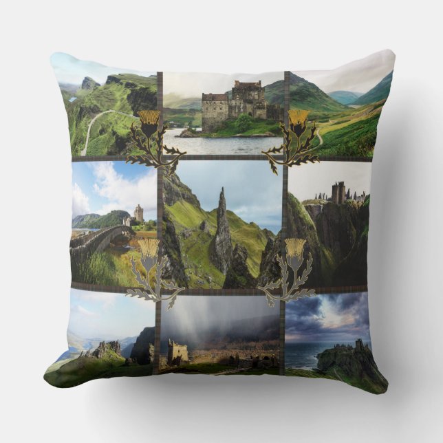 Cojín Decorativo Escocia silbando sobre Fraser Tartán Pillow (Anverso)