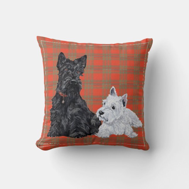 Cojín Decorativo Escocia y Westie Pup - Pillow Terrier (Anverso)
