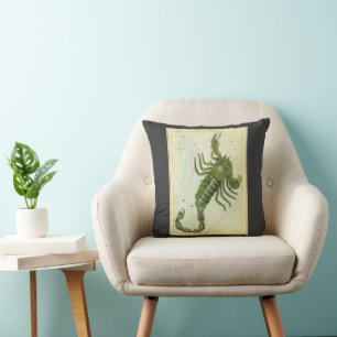 Cojín Decorativo Escorpio, constelación vintage del Espejo de Urani
