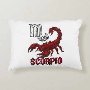 Cojín Decorativo Escorpio Zodíaco Glifo de Cromo Cristalino Escorpi