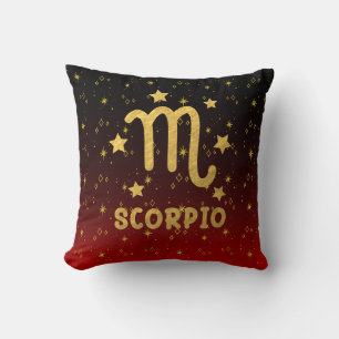 Cojín decorativo Escorpio Zodiaco Rojo y Oro