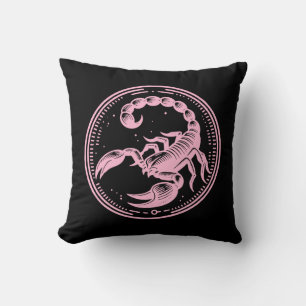 Cojín Decorativo Escorpión Rosa Astrología Signo Zodiacal Escorpio