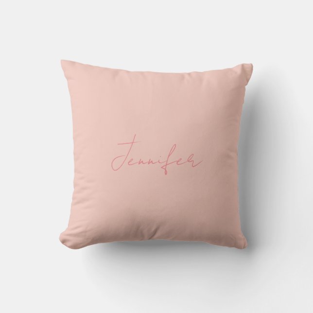 Cojín Decorativo Escritura a mano moderna y simple con tu nombre (Anverso)