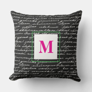 Cojín Decorativo Escritura a mano Monograma Escritor INICIAL Decora