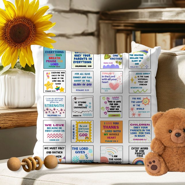 Cojín Decorativo Escritura de corte niños memoria verso biblia (Subido por el creador)