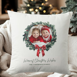 Cojín Decorativo Escritura personalizada de Navidades con foto y no
