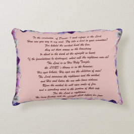 Cojín Decorativo Escritura, Salmo 11, Rosas Púrpura