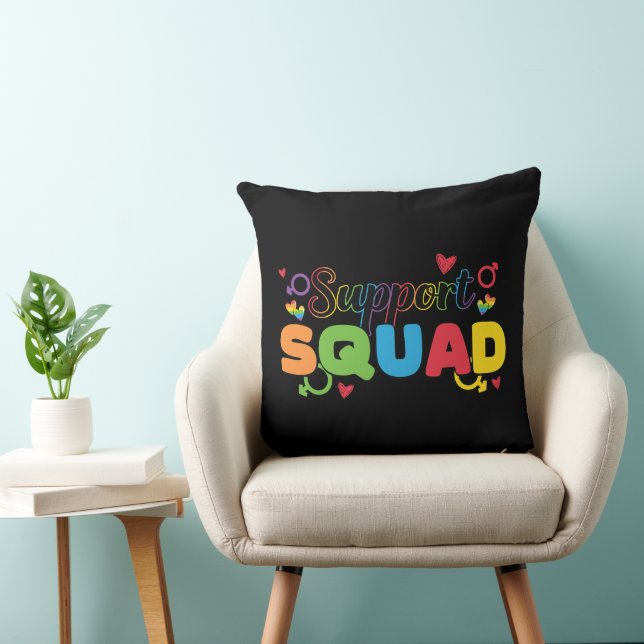 Cojín Decorativo Escuadrón de apoyo - Aliado del orgullo del corazó (Silla)