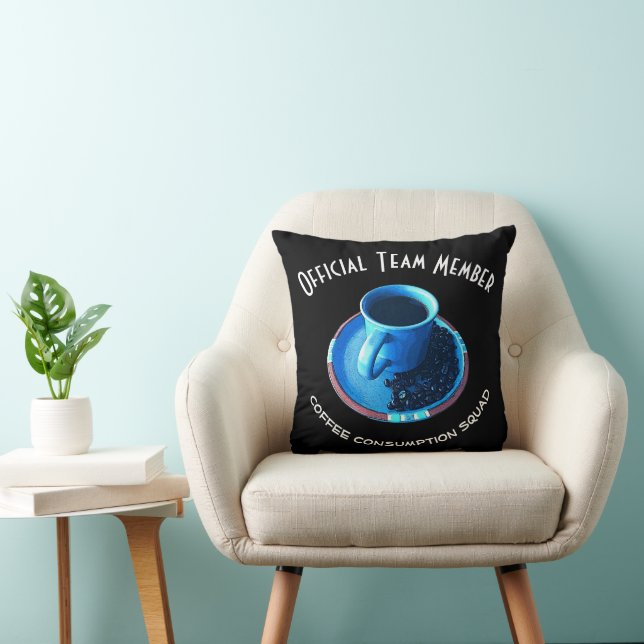 Cojín Decorativo Escuadrón de consumo de café | Copa Azul y Saucer (Silla)