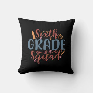 Cojín Decorativo Escuadrón de sexto grado de arte docente