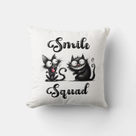 Cojín Decorativo Escuadrón sonriente con diseño de gatos divertidos