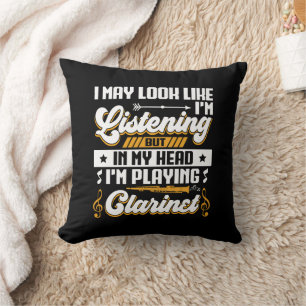 Cojín Decorativo Escuchando divertida en mi cabeza estoy jugando Cl