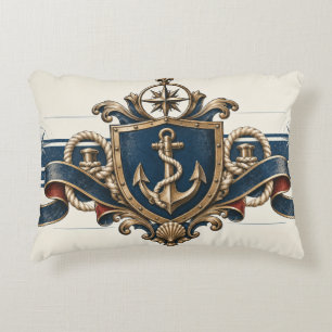 Cojín Decorativo Escudo de Ancla Náutica Vintage