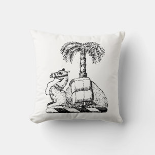 Cojín Decorativo Escudo de Armas de Camello Heráldico Preppy de Pal