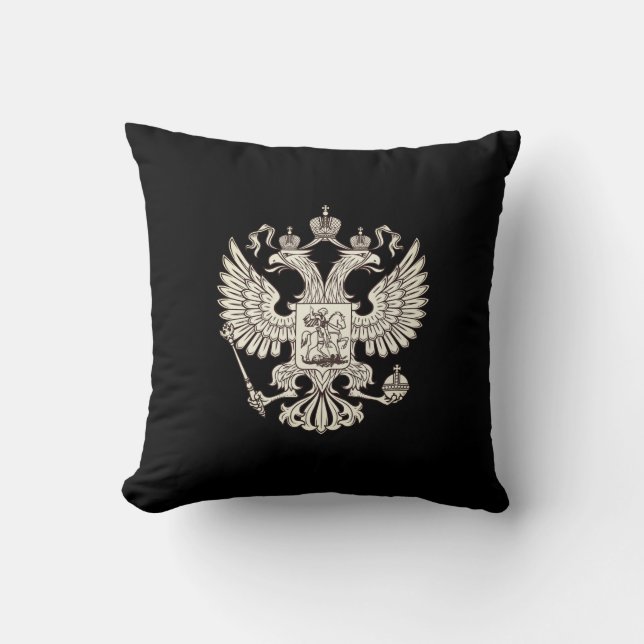 Cojín Decorativo Escudo de armas de Rusia - versión blanca (Anverso)