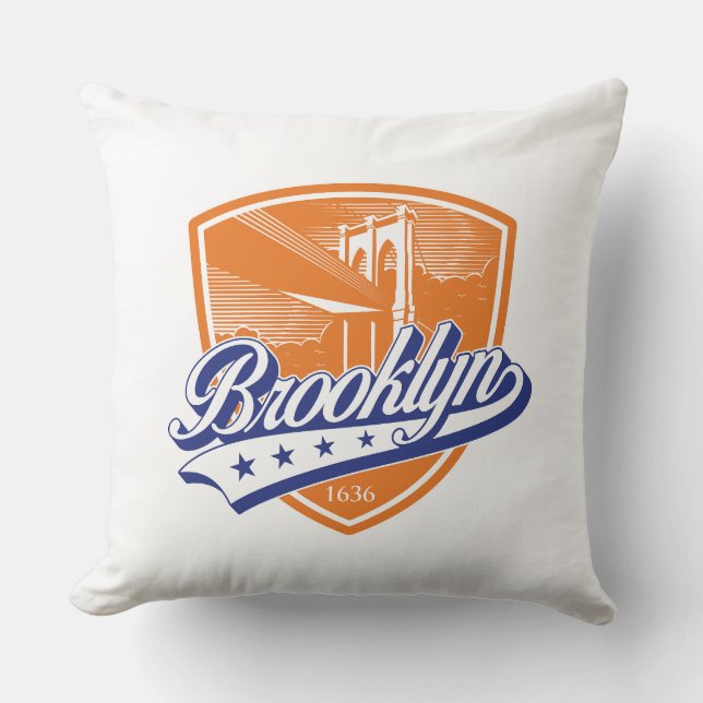 Cojín Decorativo Escudo de Brooklyn con diseño de Swoosh (Anverso)