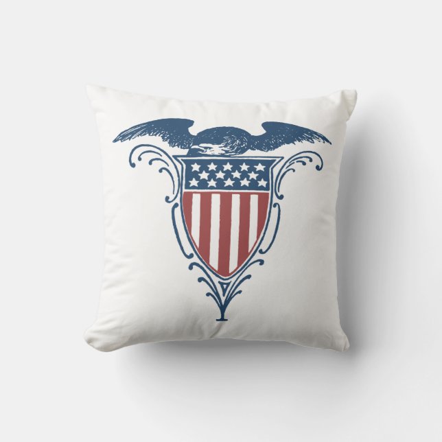 Cojín Decorativo Escudo de la cosecha Rojo Azul Blanco Estrellas de (Anverso)