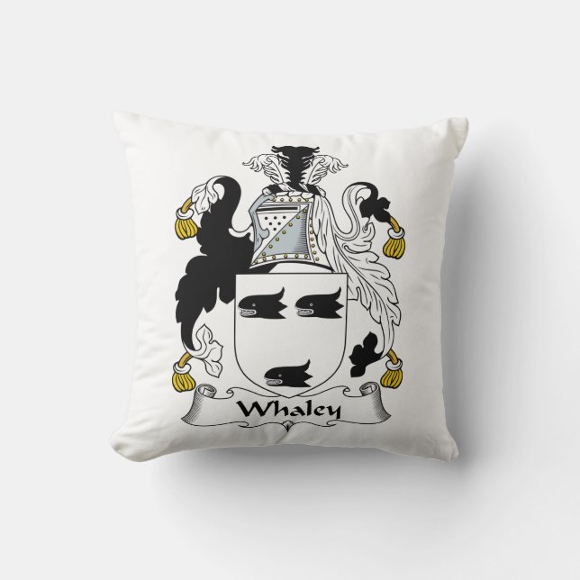 Cojín Decorativo Escudo de la familia de Whaley (Anverso)