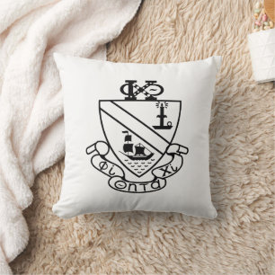 Cojín Decorativo Escudo de Phi Chi Theta   B&W