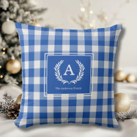 Escudo Monograma de Gingham Azul