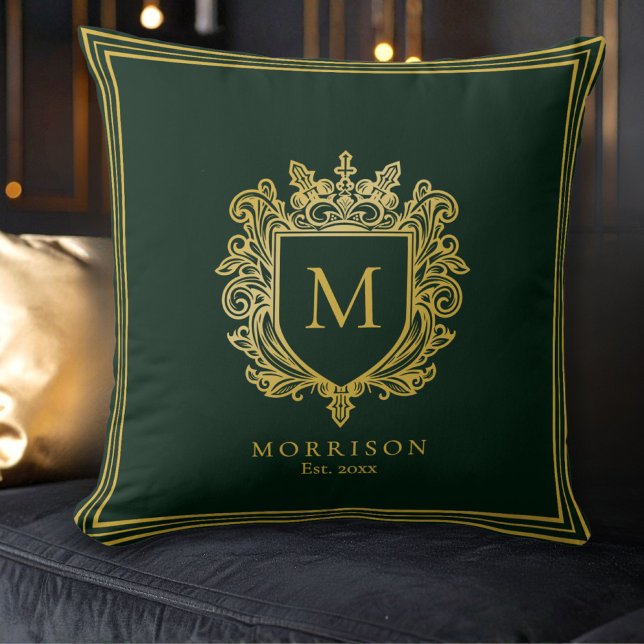 Cojín decorativo Escudo monograma dorado (Subido por el creador)