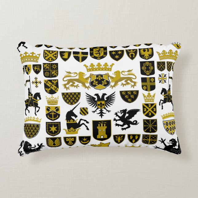 Cojín Decorativo Escudos herálicos, diseños simbólicos. (Anverso)