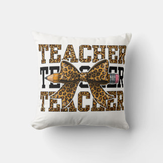 Cojín Decorativo Escuela de Profesora de Arco de Leopardo Lápiz Mon