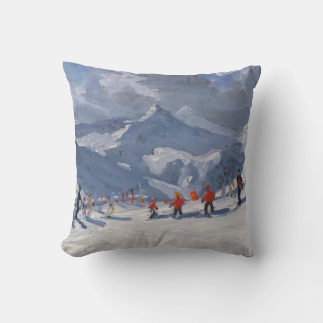 Cojín Decorativo Escuela Tignes 2009 del esquí (Anverso)