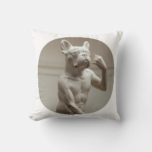 Cojín Decorativo Escultura de mármol renacentista Pug Arte