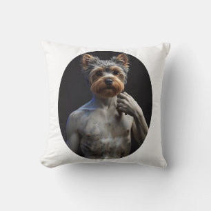 Cojín Decorativo Escultura de mármol renacentista Yorkshire Terrier