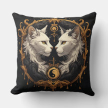 Escultura Yin Yang de Gato Gemelo