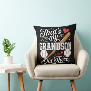 Cojín Decorativo Ese es mi nieto ahí fuera Béisbol