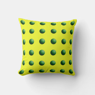 Cojín Decorativo Esferas Verdes sobre Amarillo