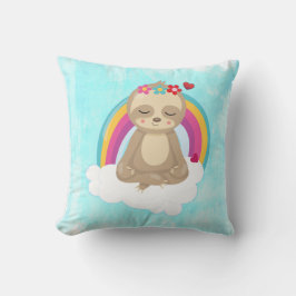 Cojín Decorativo Eslogan marrón, meditando en una nube